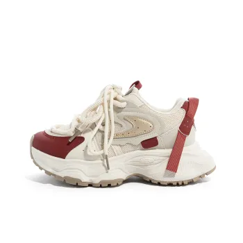 Humanism 1986 Cushioned Anti-Slip Wear-Resistant Lightweight Height Increasing Low-Top Chunky Sneakers Women's