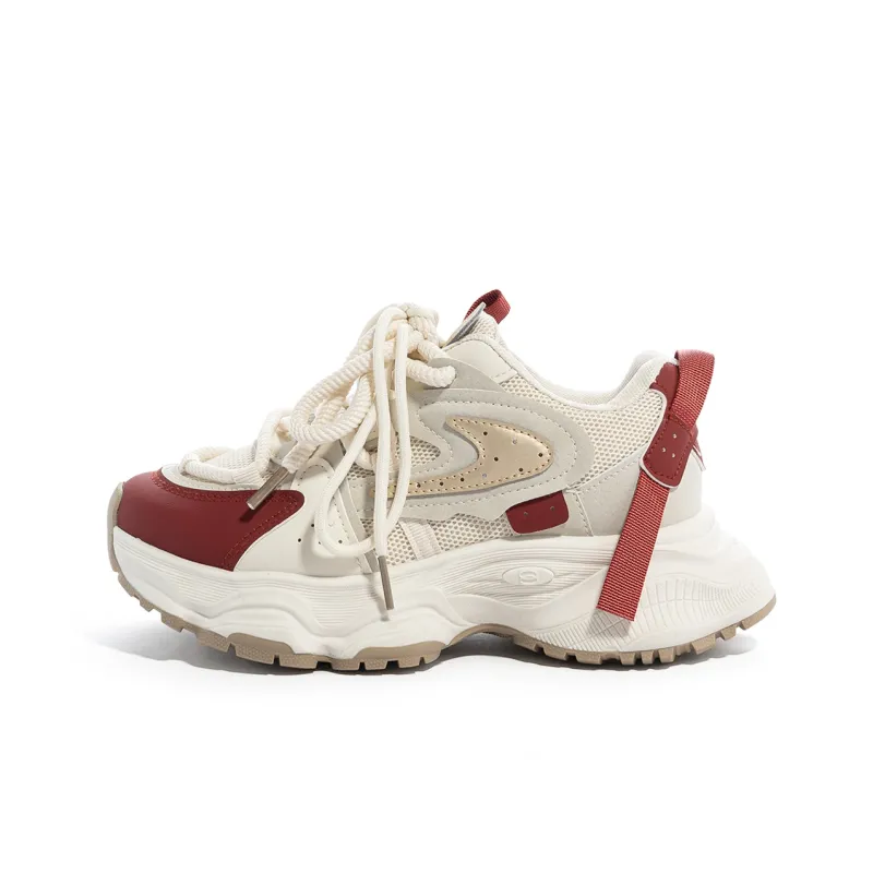 Humanism 1986 Cushioned Anti-Slip Wear-Resistant Lightweight Height Increasing Low-Top Chunky Sneakers Women's-5