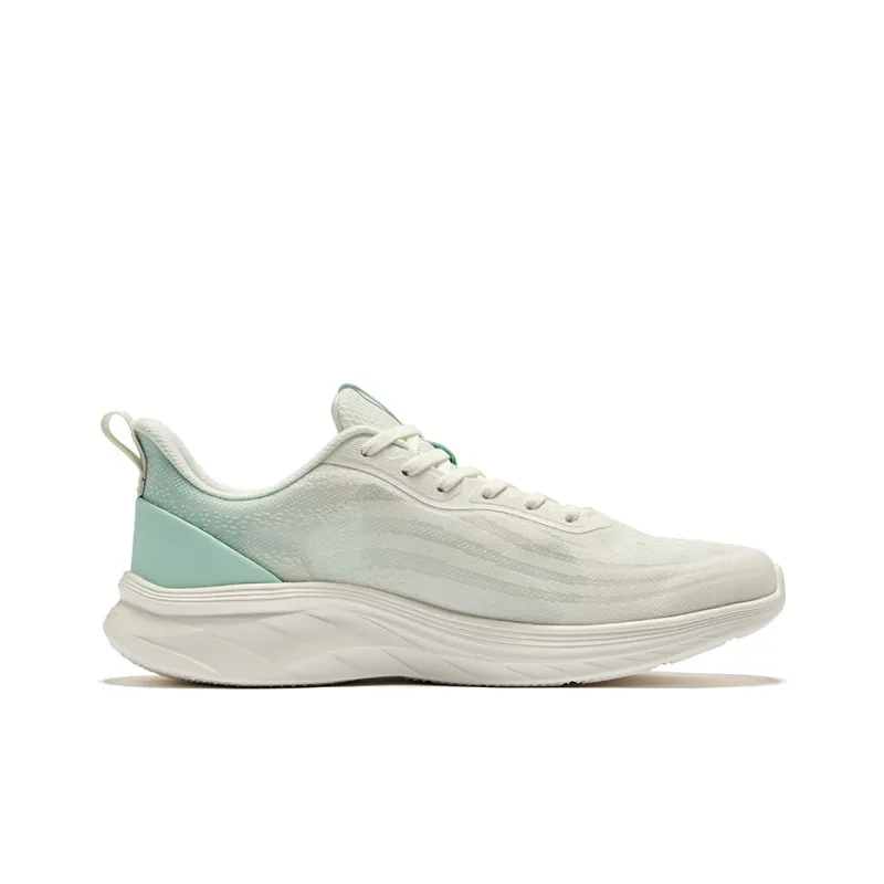 Erke Cushioning Breathable Low-Top Running Shoes Men's Microcrystal White Diamond Green-1