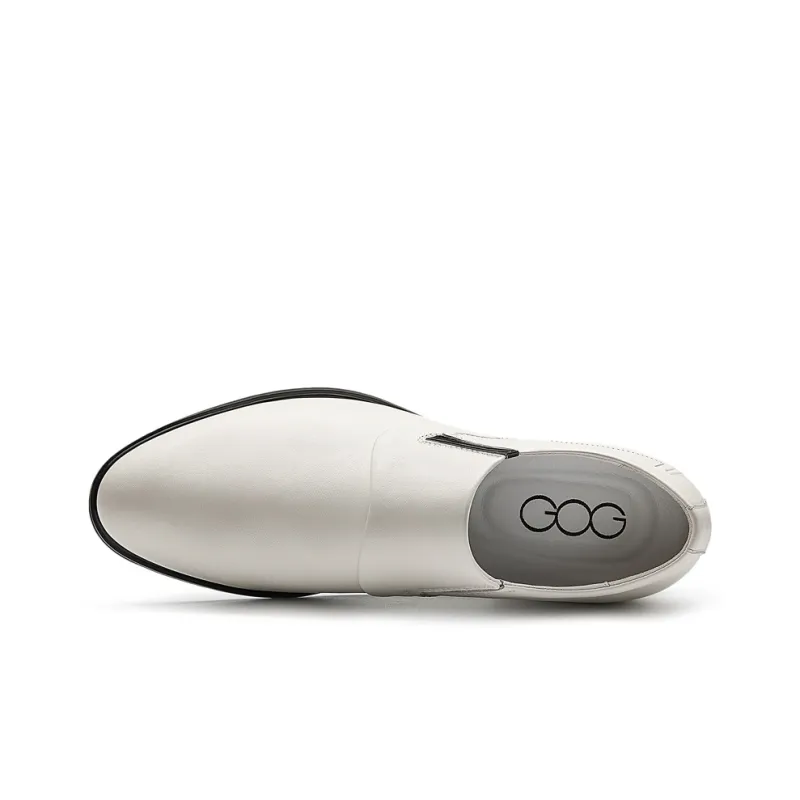 GOG Dress Shoes Men Low Top White-2