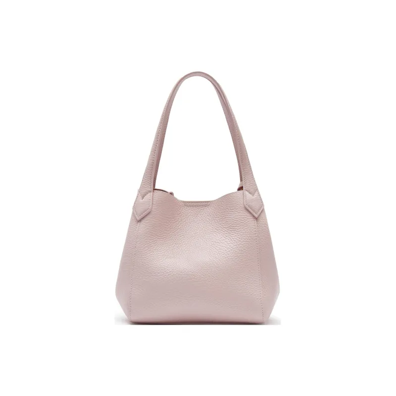 Staccato Cow Leather Shoulder Bag Regular Women's Pink Diamond/Glacier Blue/Oat Milk/Parchment Paper-2