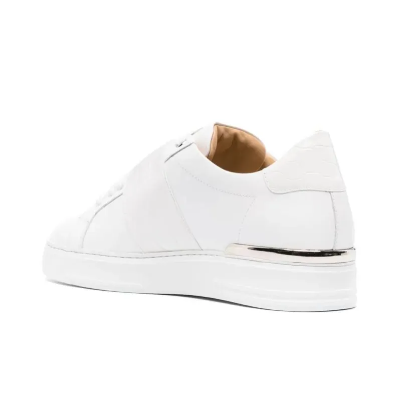 PHILIPP PLEIN Logo-plaque Pebbled Leather Sneakers-3