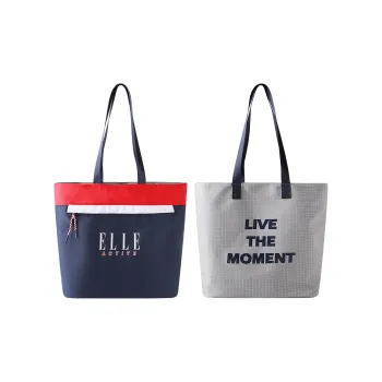 Elle Active Fabric Tote Bag, Handbag, Shoulder Bag Women's Gray/Blue