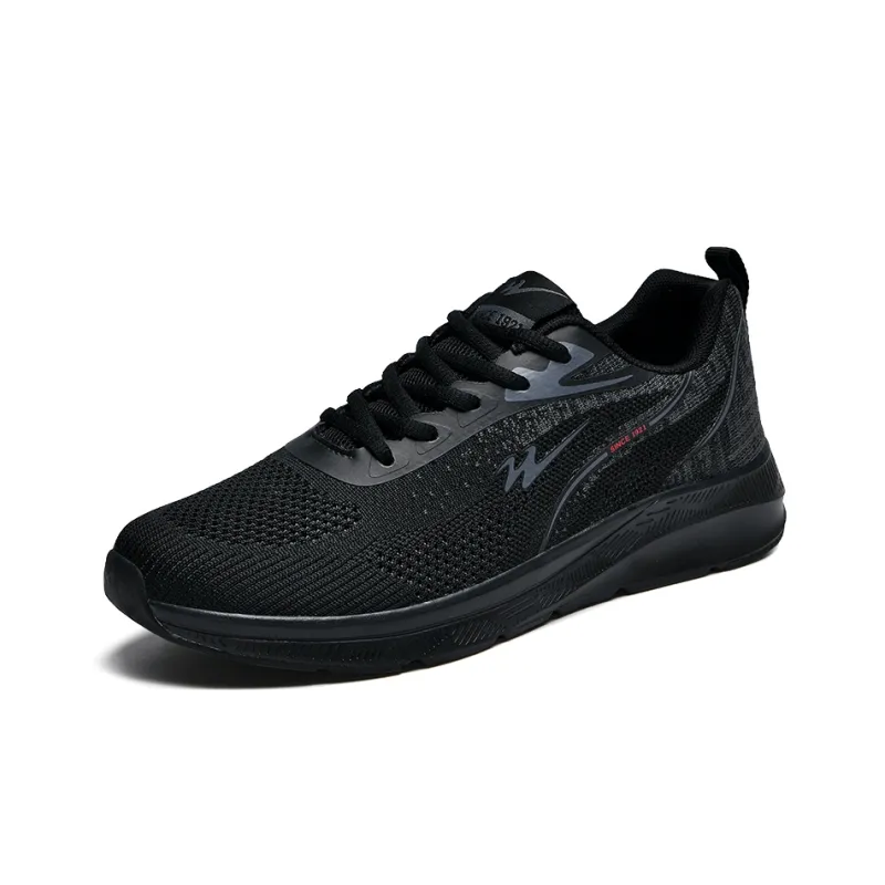 Binary Cushioning Rebound Lightweight Breathable Slip Resistant Low Top Running Shoes Men's Black-1