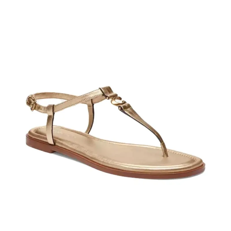 COACH One Strap Sandals Women's Champagne-1