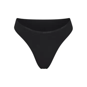 SKIMS COTTON LOGO HIGH LEG BIKINI Underpants Women's 1 Pack SOOT/Smoke Gray