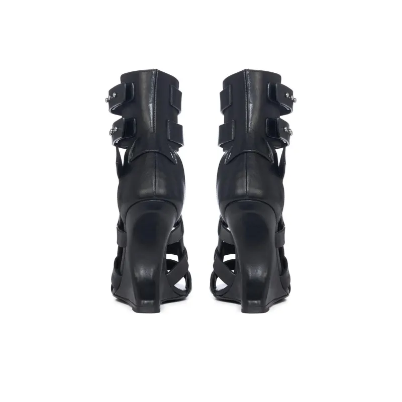 RICK OWENS/RO Cantilever Strap Sandals 11cm Women's Black-4