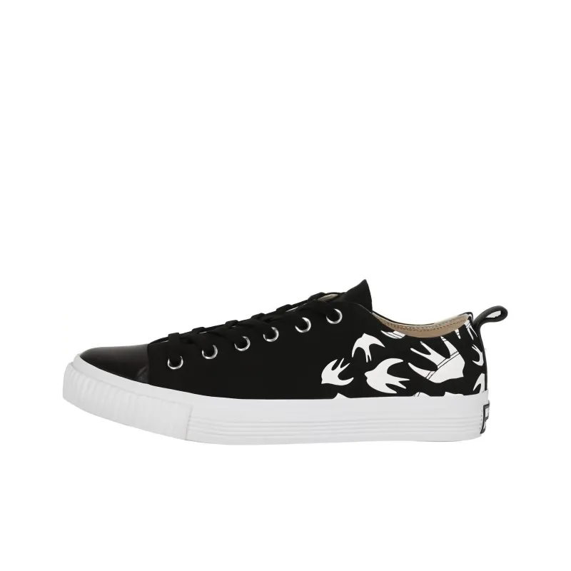 Alexander McQueen Swallows Low-Top Sneaker Black White Women's-0