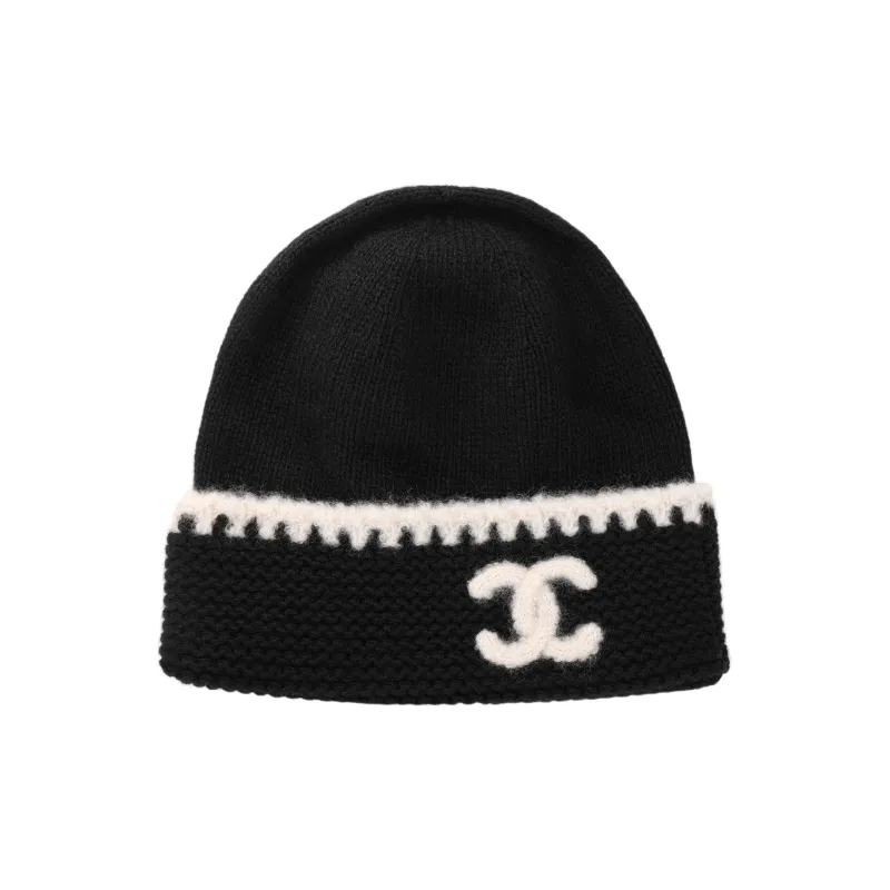 CHANEL Cashmere Beanies Unisex Black-0