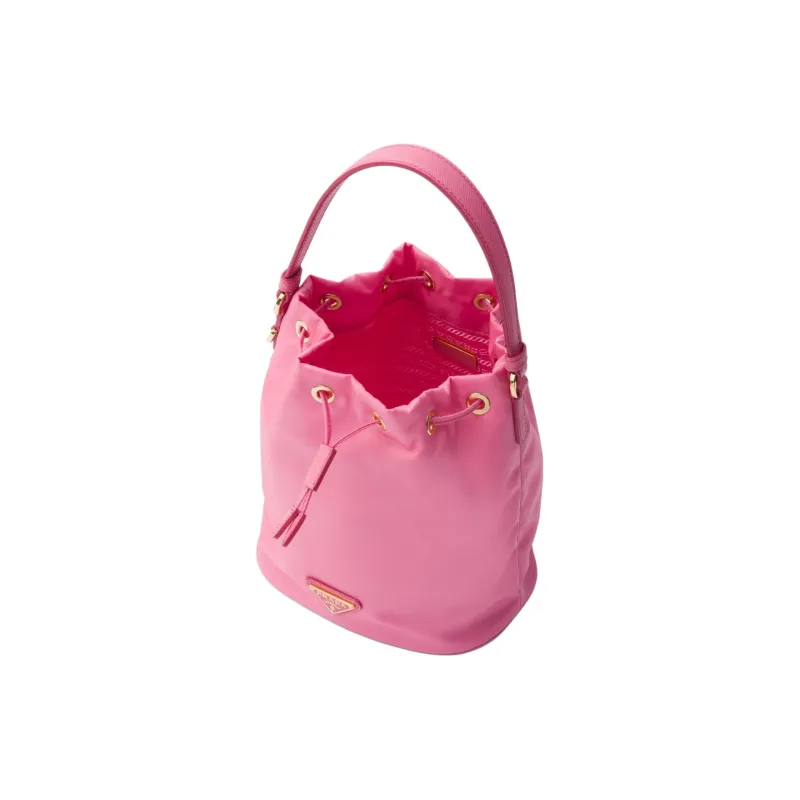 PRADA Re-EditionRe-Nylon Fabric With Leather Bucket Bags Shoulder Bag Crossbody Bag Handbag Mini Women's Begonia Pink-3