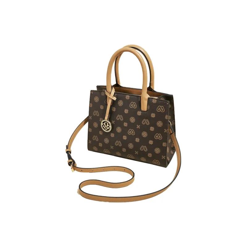 Old Man's Head Synthetic Leather Crossbody Bag Handbag Shoulder Bag Regular Women's Coffee-3