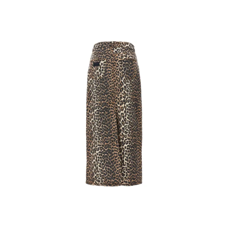 GANNI Printed Georgette Skirt 'Leopard'-1