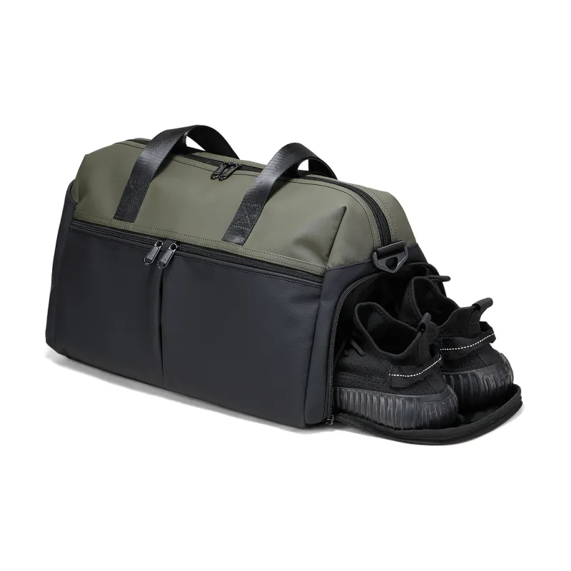 Fillove Fabric Shoulder Bag Crossbody Bag Travel Bag Regular Men's Black & Green-4