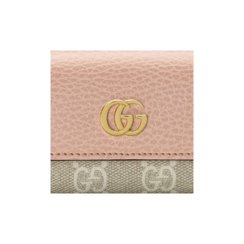 GUCCI Canvas With Leather Key Pouch Women's Pink-4