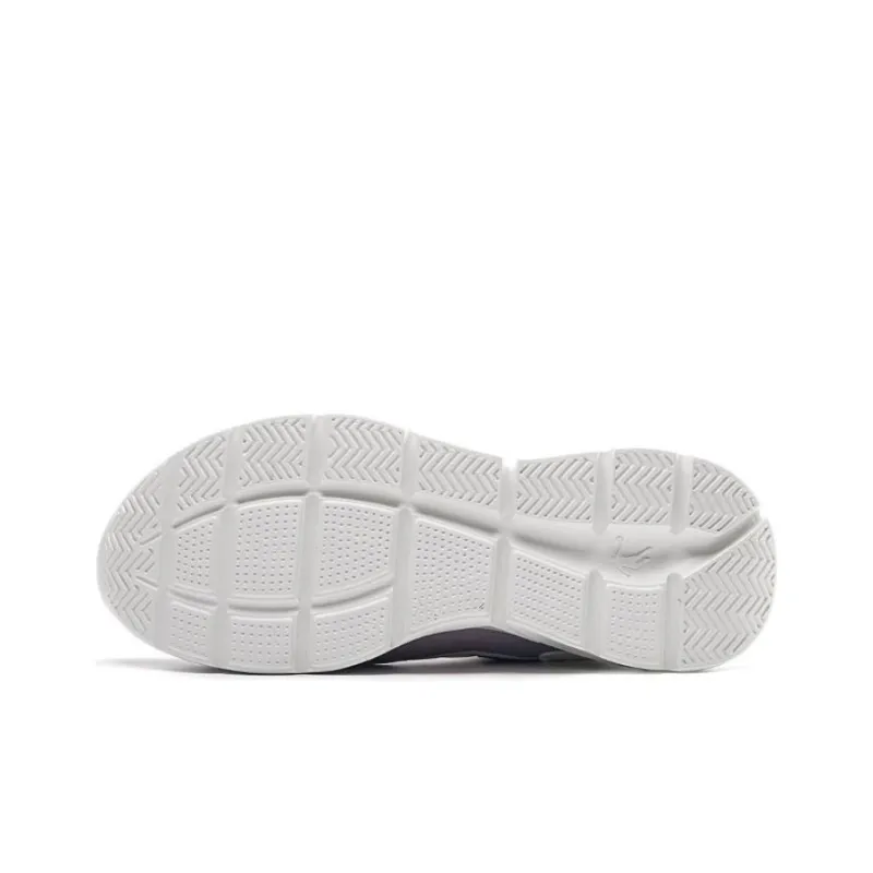 QIAODAN Cushioning Slip Resistant Low Top Running Shoes Women's White Purple-3