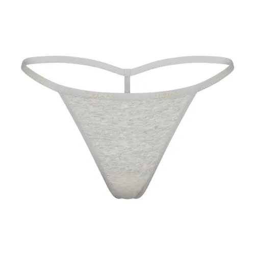 SKIMS COTTON LOGO STRING THONG Underpants Women's 1 Pack Light Heather Grey