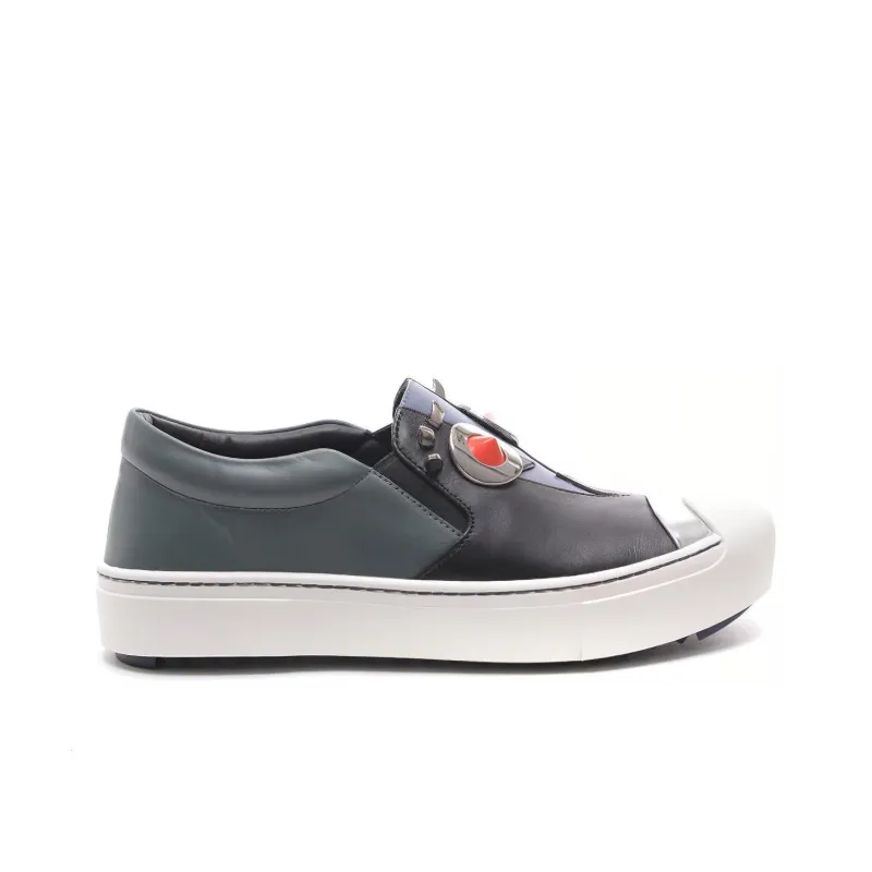 FENDI Low Top Skateboard Shoes Women's Blue Black-1