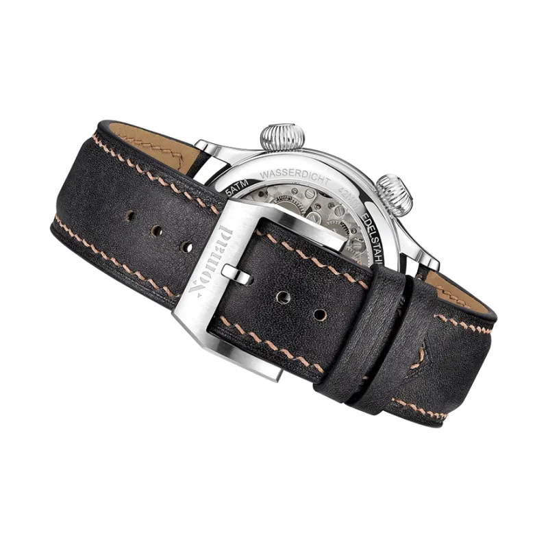 Xomad Manual Mechanical Movement Men's Watches White Dial Grasshopper Alarm Watch-2