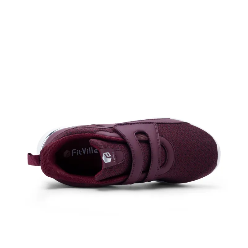 Fitville Casual Shoes Women's Low Top Black, Deep Red, Gray White-22