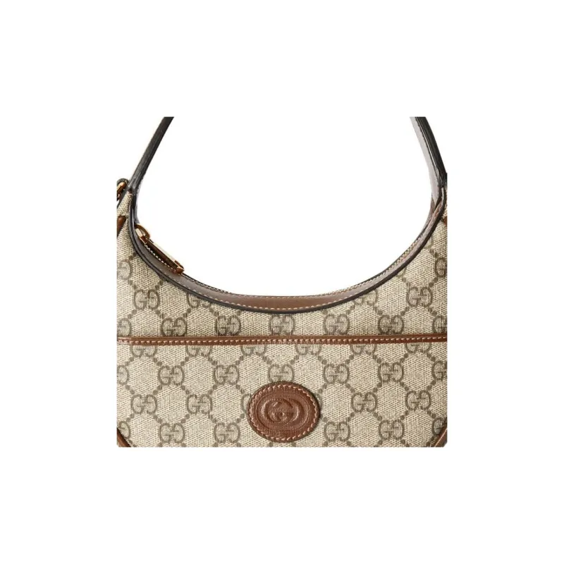 GUCCI Canvas With Leather Binding Crescent Bag, Handbag, Shoulder Bag Women's-10