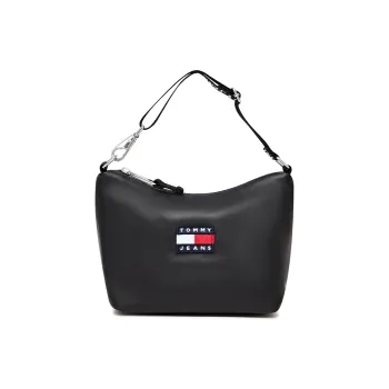 Tommy Hilfiger Leather Artificial Leather Dumpling Bag Hobo Bag Handbag Shoulder Bag Medium Size Women's Black