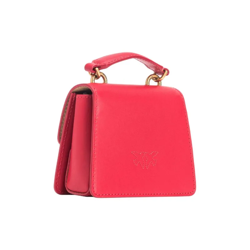 PINKO LOVE Series Soft Leather Handbag Shoulder Bag Women's Red-2