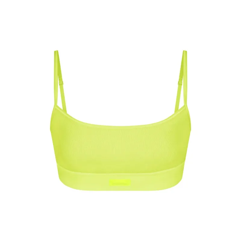 SKIMS COTTON Collection COTTON RIB SCOOP BRALETTE Bra Women's Daffodil/Narcissus-0