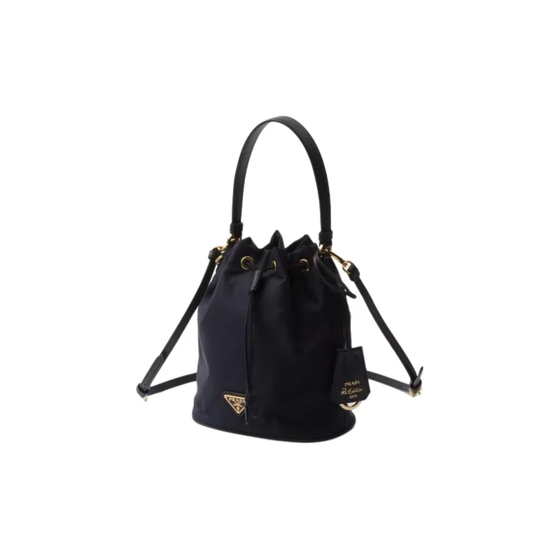 PRADA Re-EditionRe-Nylon Fabric With Leather Bucket Bags Shoulder Bag Crossbody Bag Handbag Mini Women's Blue-1