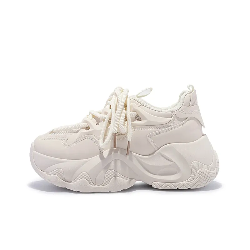 Miss Zhang Breathable Low Top Chunky Sneakers Women's Beige-0