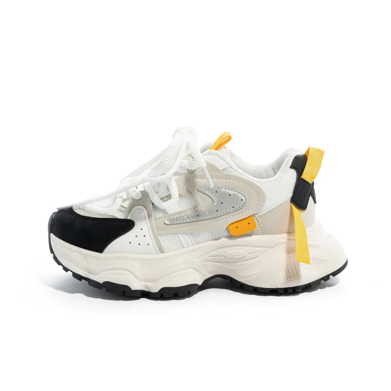 Humanism 1986 Cushioned Anti-Slip Wear-Resistant Lightweight Height Increasing Low-Top Chunky Sneakers Women's-6