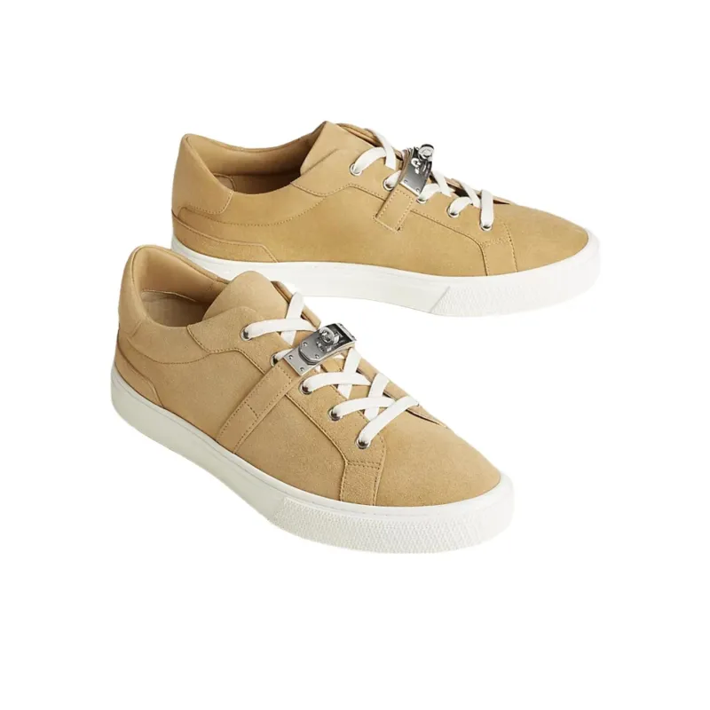 HERMES Day Wear-Resistant Low-Top Skateboard Shoes Men's Deep Yellow-2