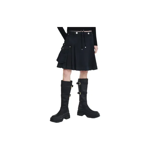 DION LEE Cargo Short Skirts Women's Washed Black/Water-Washed Black