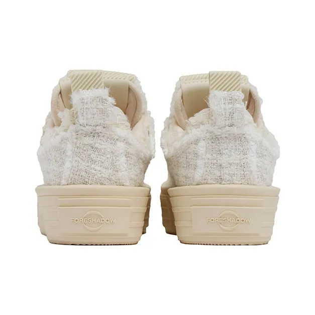 FORESHADOW 'Double Uni' 2.0 Height Increasing Low Top Canvas Shoes Unisex Vanilla White-4
