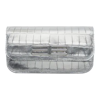 Balenciaga Gossip Cow Leather Shoulder Bag Crossbody Bag Regular Women's Silver