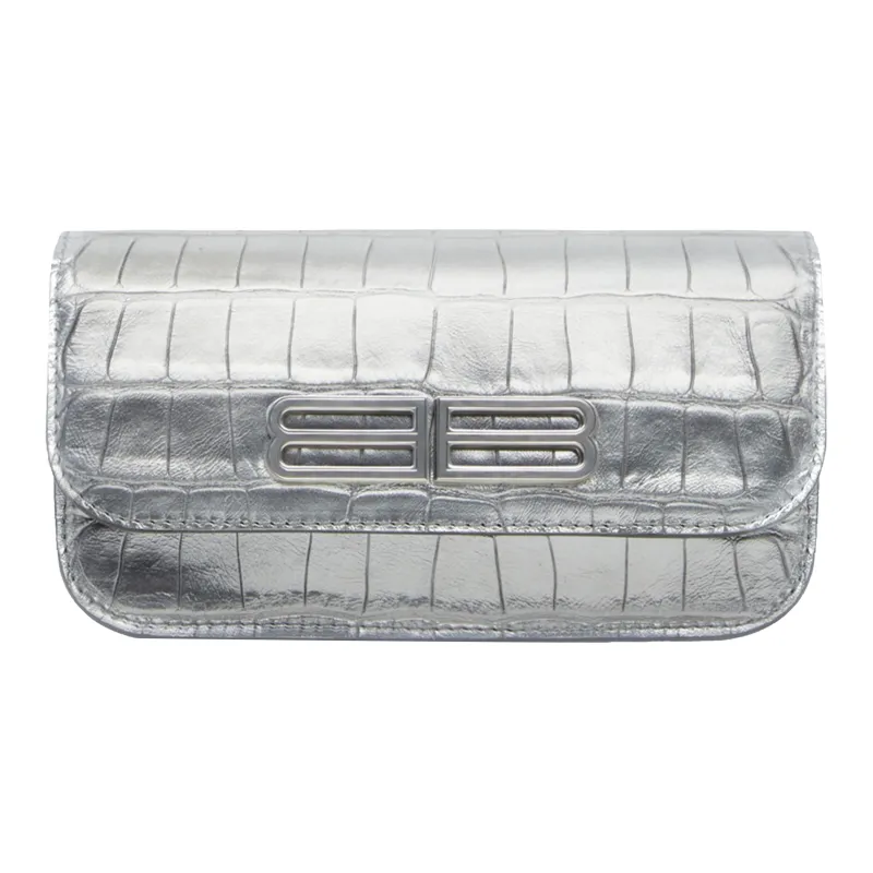 Balenciaga Gossip Cow Leather Shoulder Bag Crossbody Bag Regular Women's Silver-0