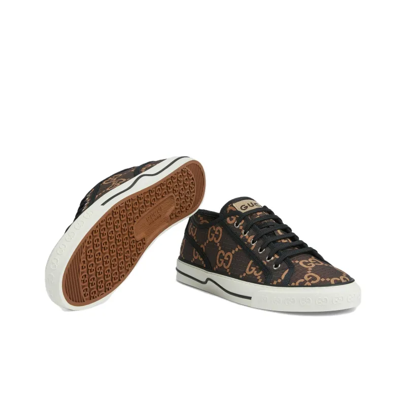 GUCCI Tennis 1977 Low 'GG Monogram Ebony Beige'-5