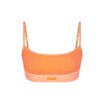 SKIMS COTTON Collection COTTON RIB SCOOP BRALETTE Bra Women's APRICOT/Apricot