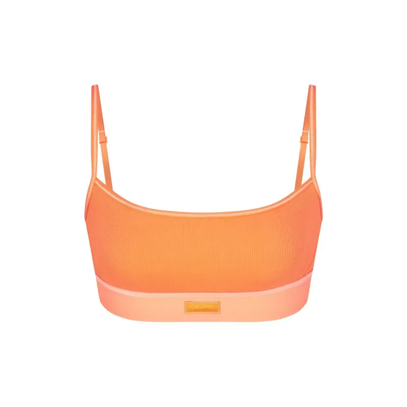 SKIMS COTTON Collection COTTON RIB SCOOP BRALETTE Bra Women's APRICOT/Apricot-0