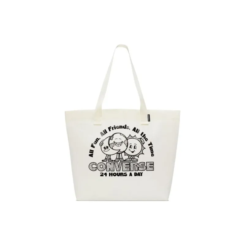 Converse Polyester Tote Bag, Shopping Bag, Shoulder Bag, Handbag Regular Unisex Ecru-0