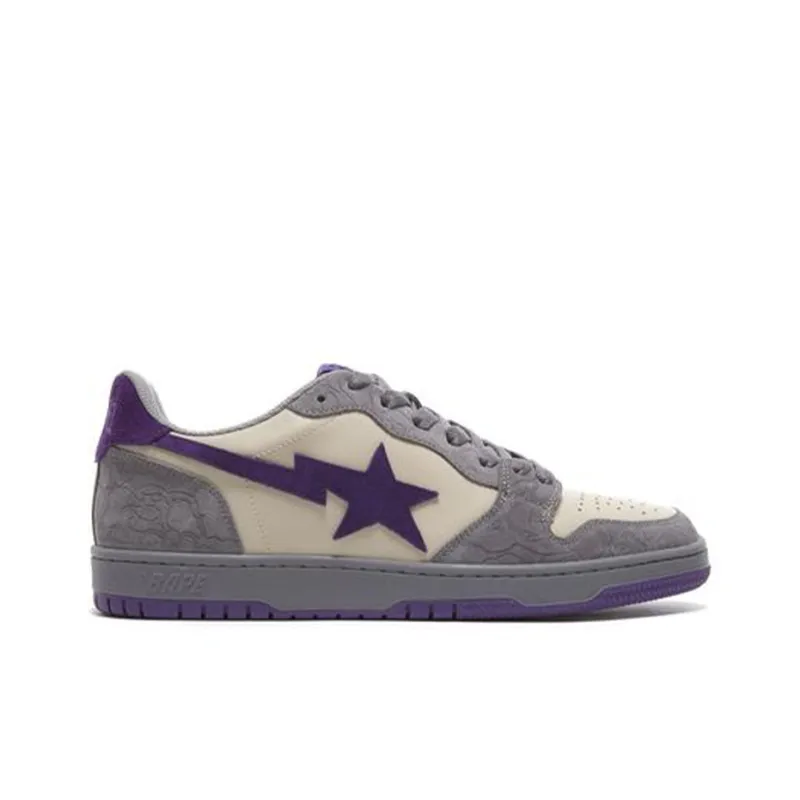 BAPE a BATHING APE Court Sta Mist Grey Royal Purple - POIZON