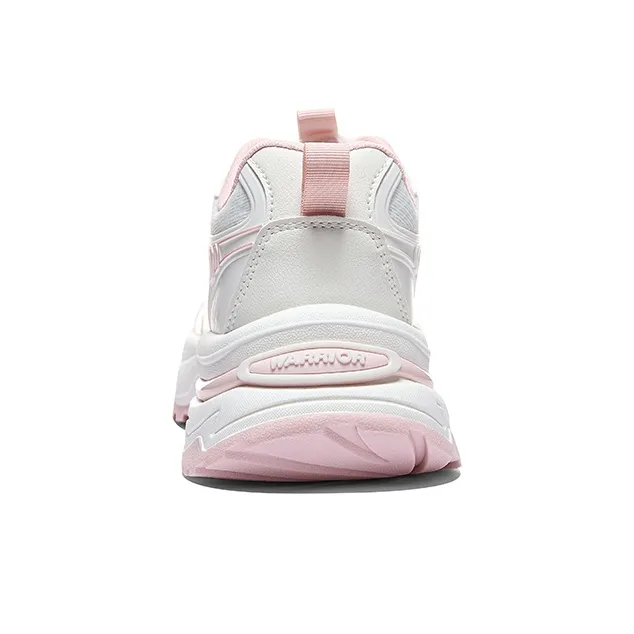 Warrior Abrasion Resistant Breathable Height Increasing Low Top Chunky Sneakers Women's Beige Pink-3