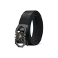 Gunmetal Buckle with Gold Logo Embossed Strap
