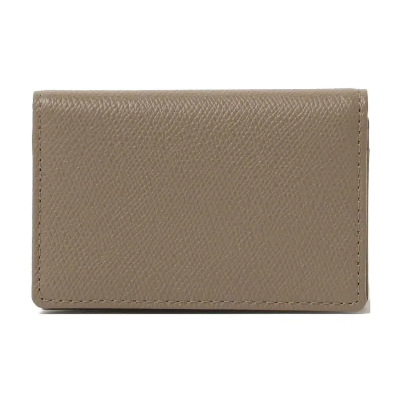 Beams Cow Leather Card Holder Men's Plain Fabric Color-0