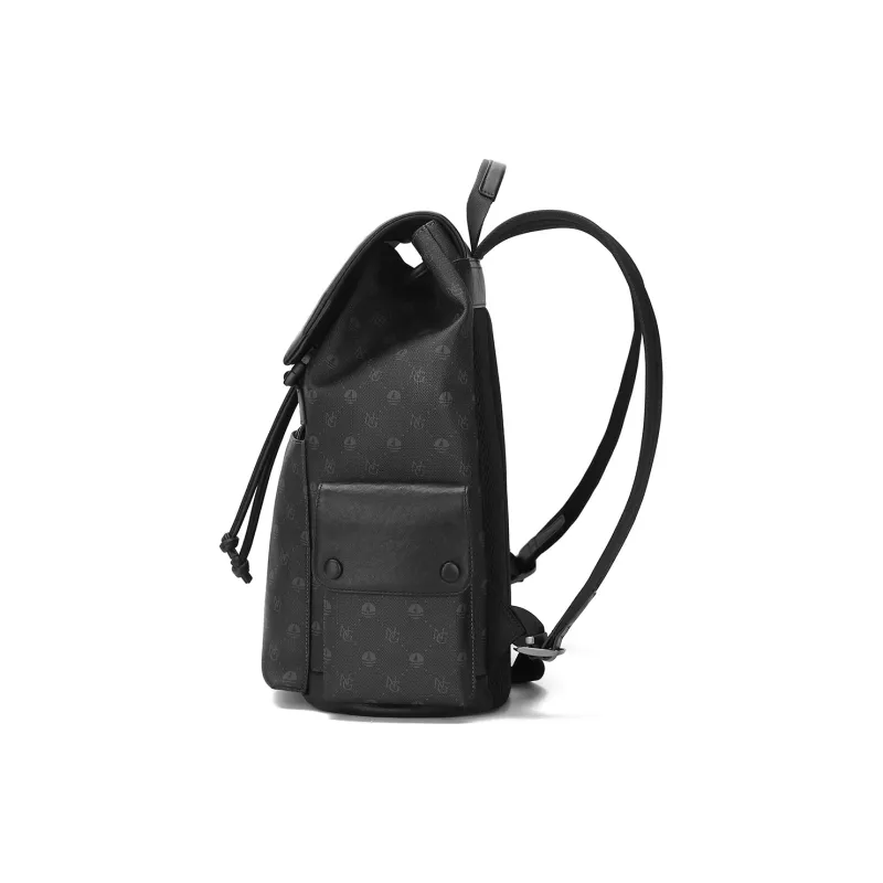 NAVIGARE PVC, Top Grain Cow Leather, Textile Backpack Tubas Men's Black-3