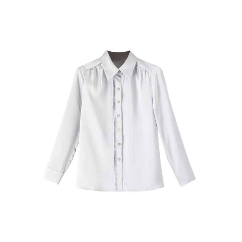Late White Shirts Women's Silver Gray-0