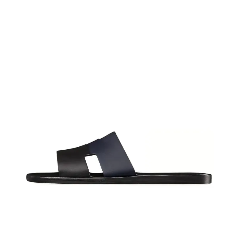 HERMES Izmir Slide Slippers Men's Black Gray Color-0