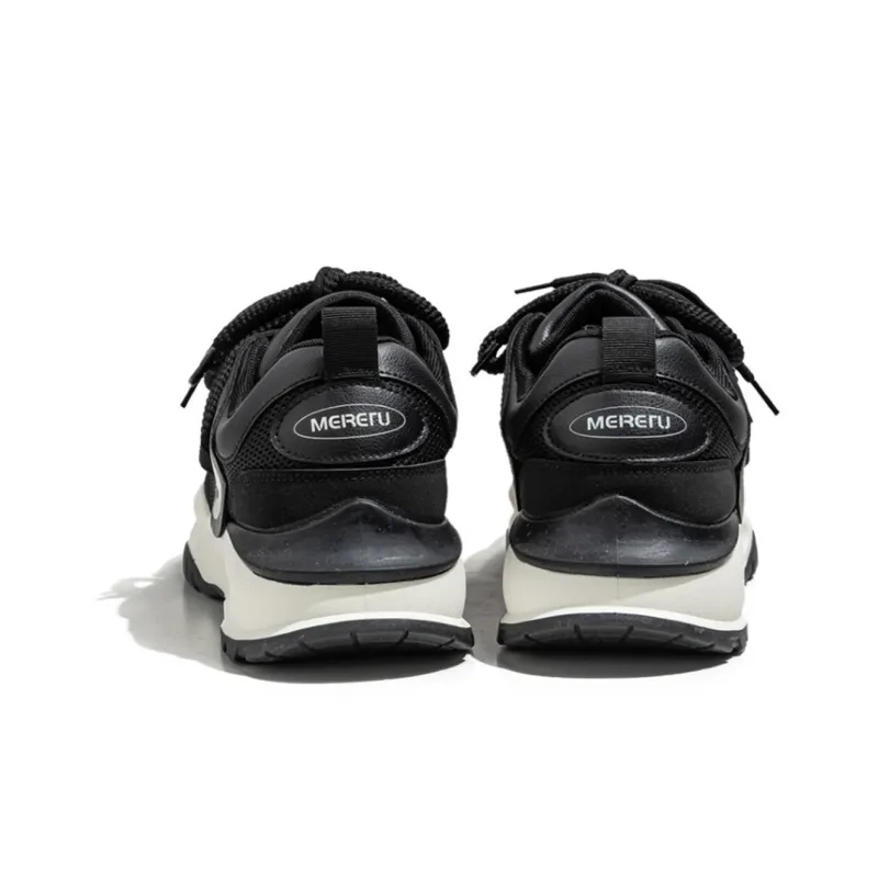 Meiretu Anti Slip Wear Resistant Mid Top Casual Shoes Men's Black-4