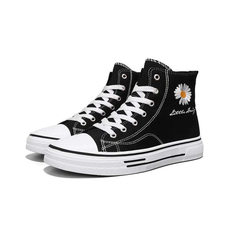Little Daisy Small Daisy Height Increasing Wear-Resistant Breathable Slip-Resistant High-Top Canvas Shoes Men's-3