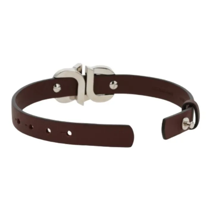 Ferragamo Gancini buckle Leather Bracelet-1