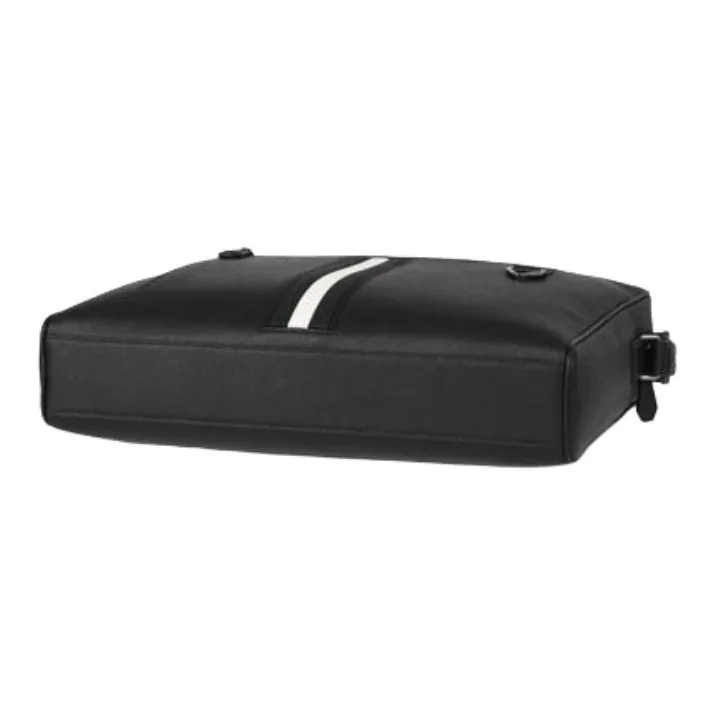 BALLY Fabric With Cow Leather Briefcase, Shoulder Bag, Crossbody Bag, Handbag Regular Men's Black-3